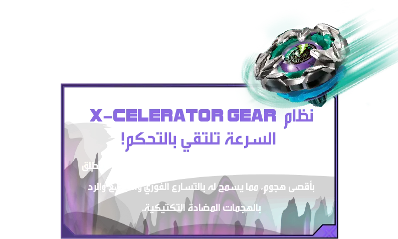 Lance Knight 4-80HN-Desc-AS نظام X-Celerator Gear السرعة تلتقي بالتحكم! عندما يتوضع بلبل الفارس القائد على سكة X-Celerator ، ينطلق بأقصى هجوم، مما يسمح له بالتسارع الفوري والتوضع والرد بالهجمات المضادة التكتيكية.